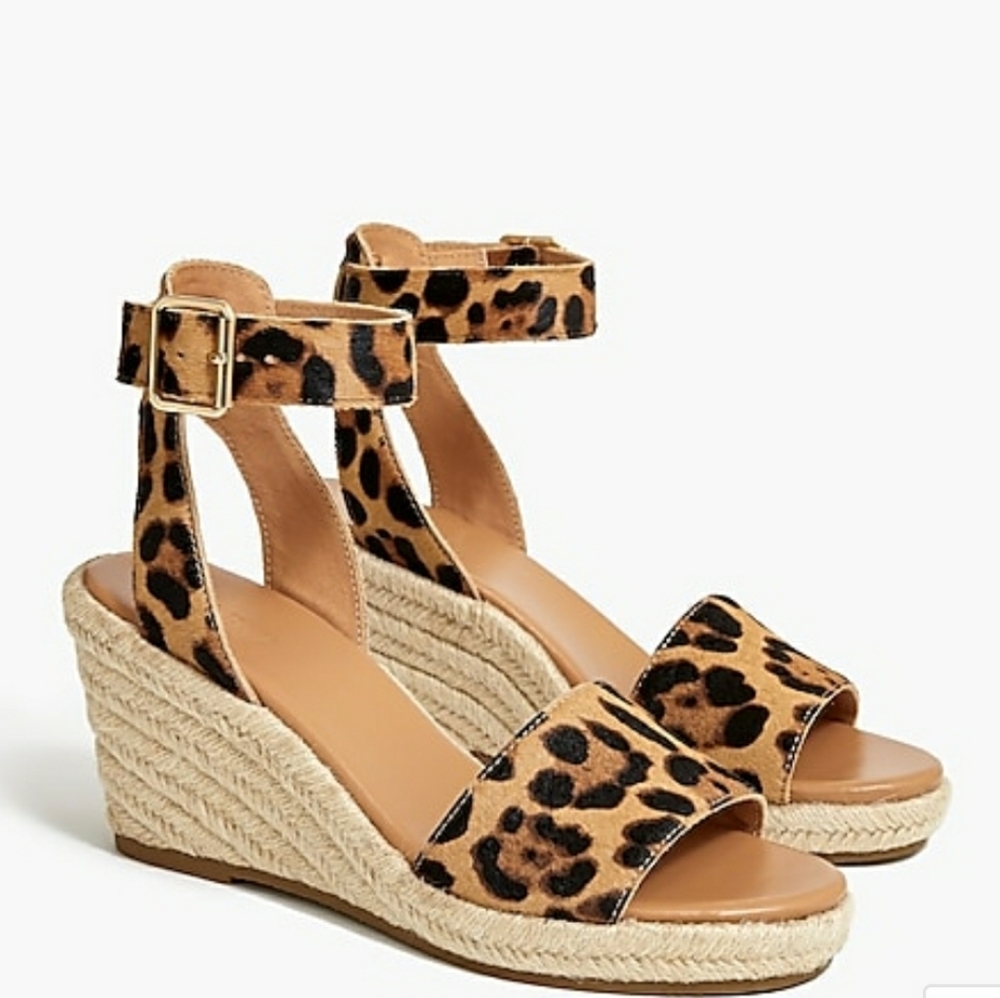 J Crew Calf Hair Espadrille Sandals